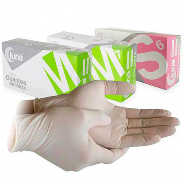 GUANTES LATEX LUNA – LUNA vizsgálókesztyű, púderezett latex