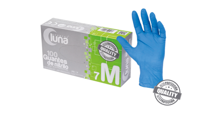 GUANTES SUPREME DE NITRILO AZUL – Gants nitrile haute protection 5,5g LUNA