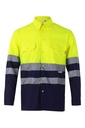 CAMISA BICOLOR ML AV 144 – Láthatósági munkásing fényvisszaverő csíkokkal