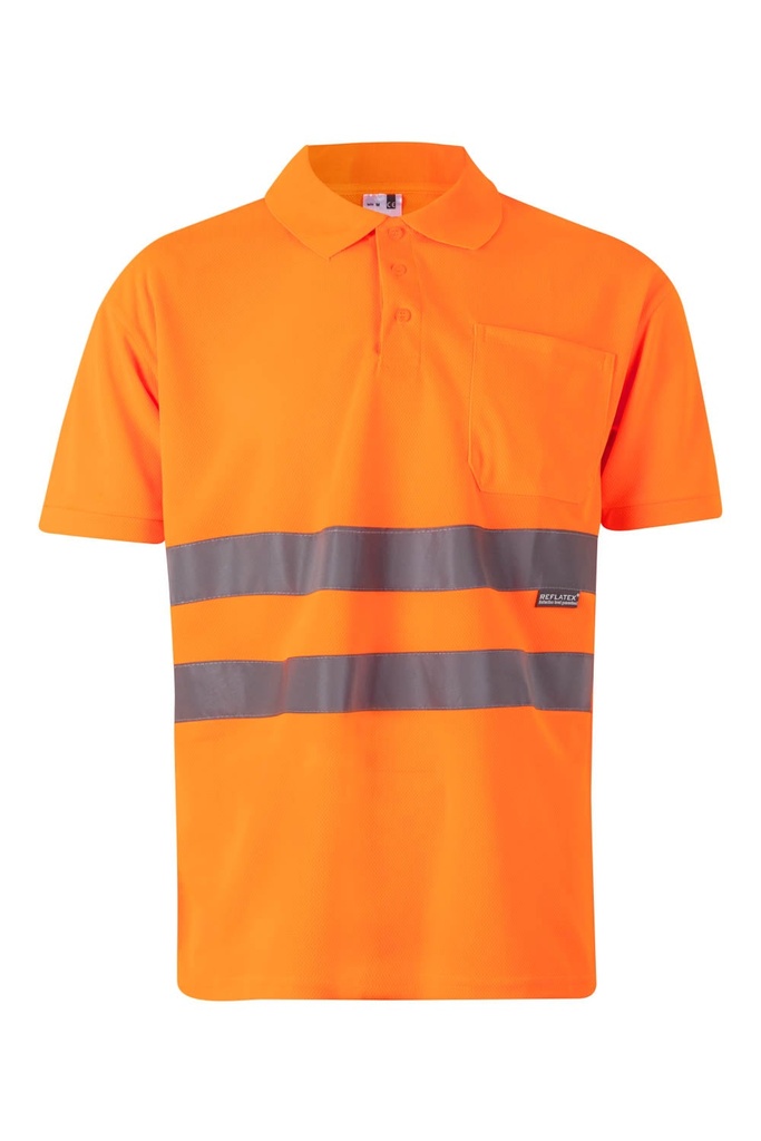 POLO MC AV 172 – Polo de alta visibilidade manga curta com faixas VELILLA