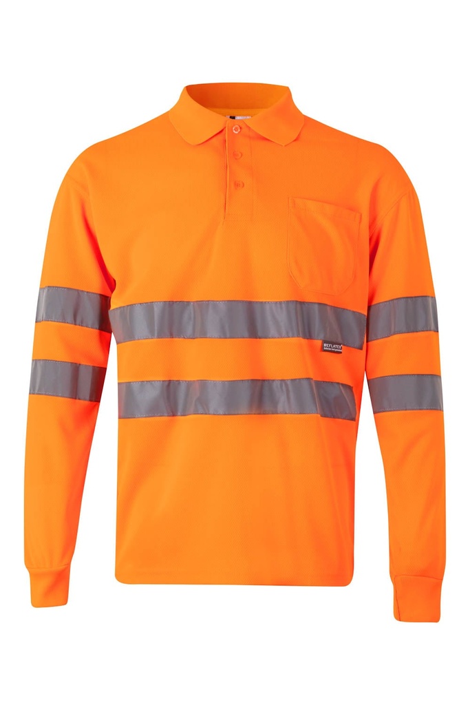 POLO ML AV 174 – Polo haute visibilité manches longues avec bandes VELILLA