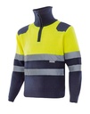 JERSEY BICOLOR CREMALLERA AV 301001 – Kétszínű munkapulóver fényvisszaverővel VELILLA