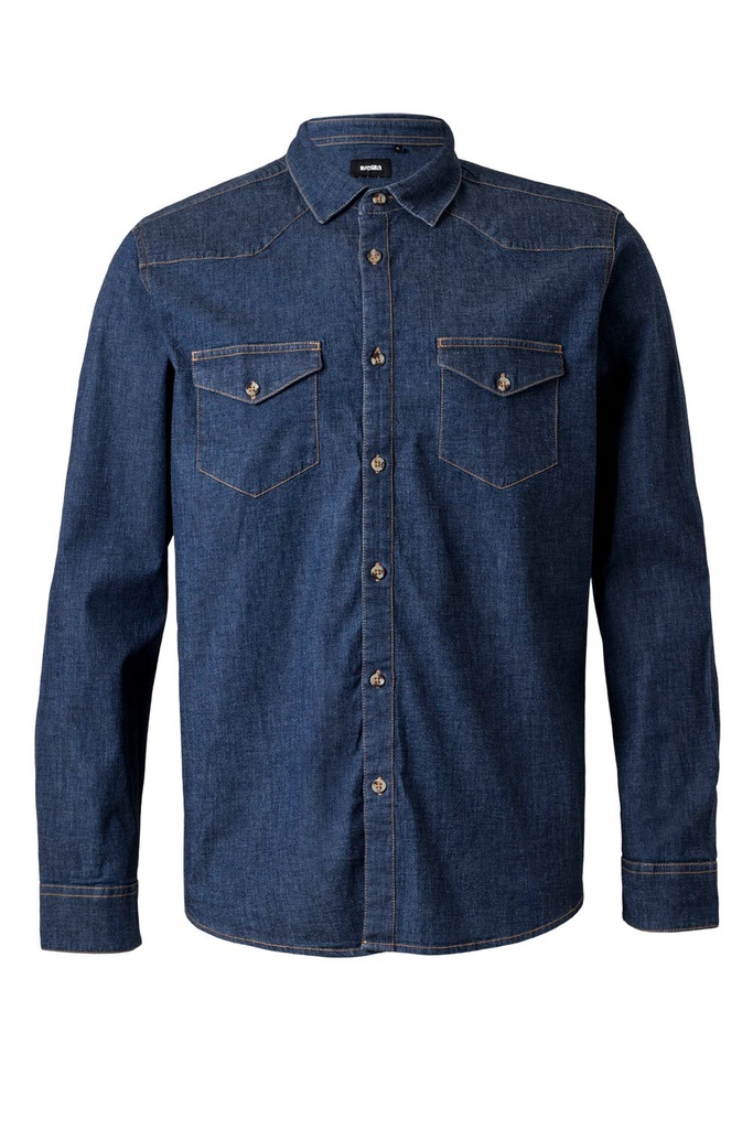 CAMISA DENIM ML HOMBRE 405006S – Camisa de trabajo elástica de tejido denim