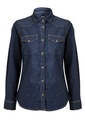 CAMISA DENIM ML MUJER 405007S – Camisa entallada elástica para mujer