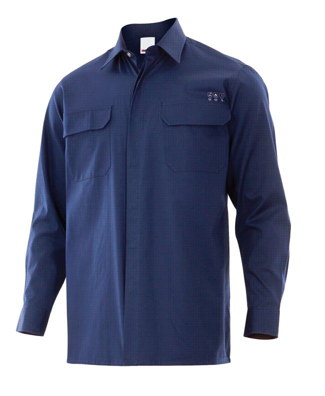 CAMISA IGNÍFUGA 605003 – Camisa de trabalho ignífuga com fecho de velcro