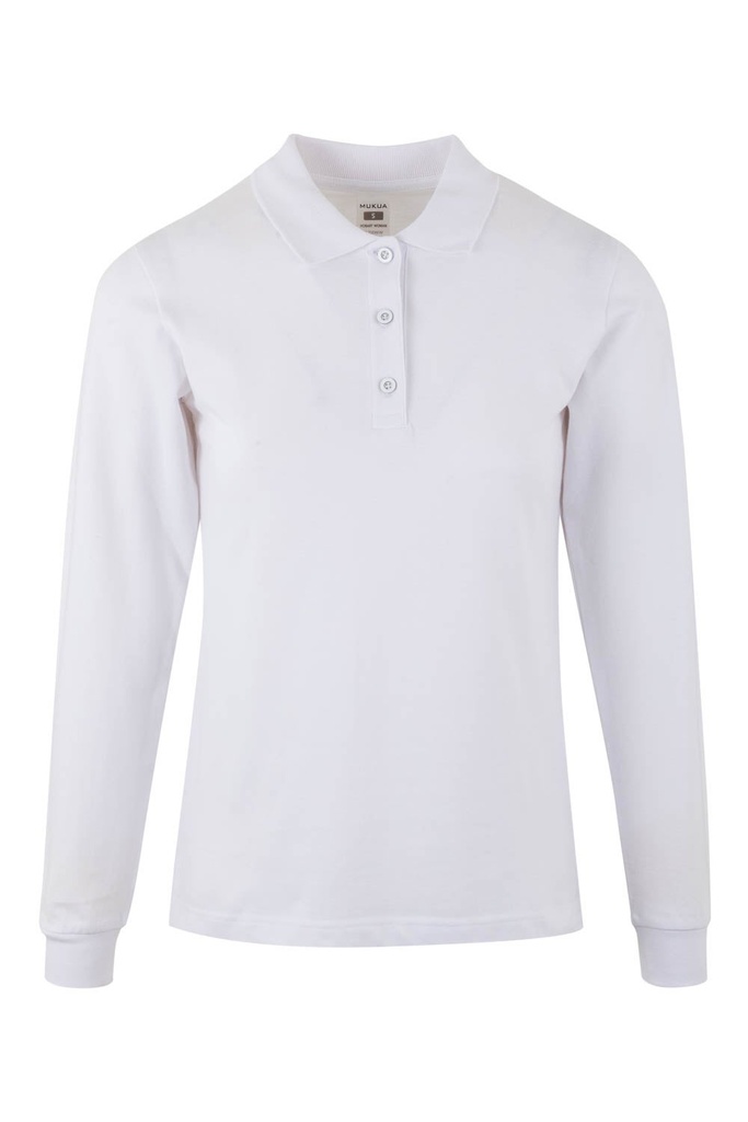 POLO MANGA LARGA MUJER PL200WW – Polo de trabalho senhora 100% algodão MUKUA