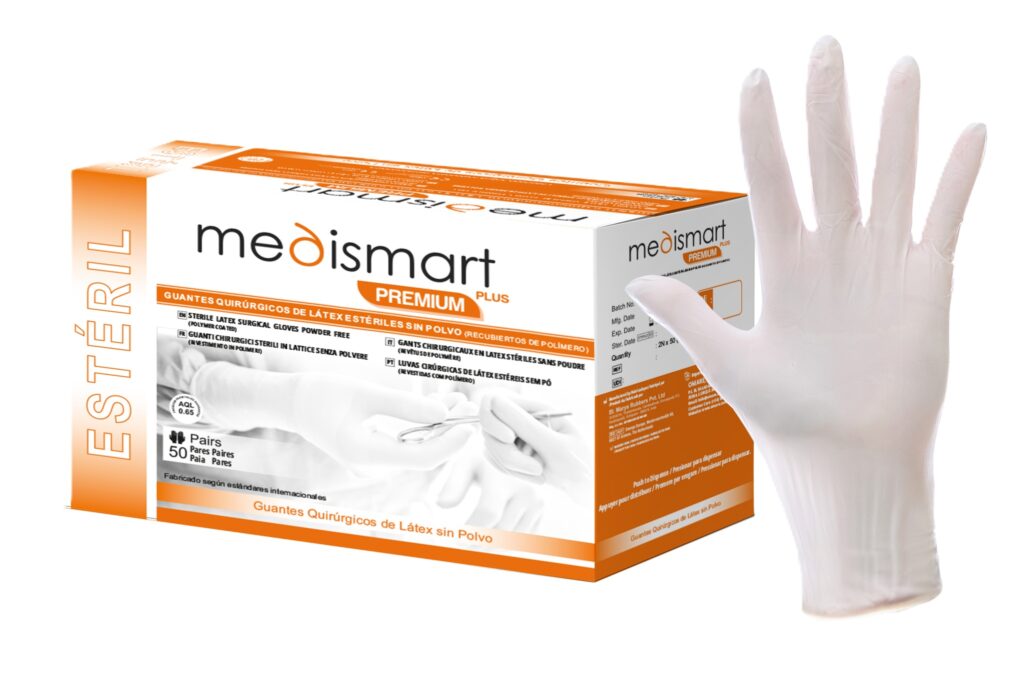 GUANTE QUIRÚRGICO ESTÉRIL DE LÁTEX SIN POLVO – Luvas Medismart