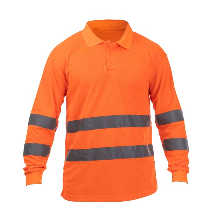 POLO RIVER HV POLO LS BEEWORK.WEAR – Polo alta visibilidad manga larga