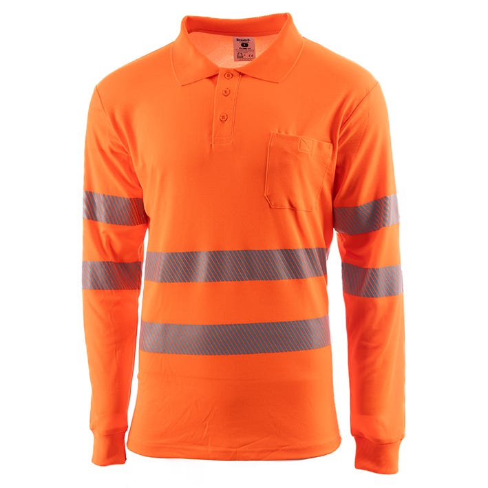 POLO ISLAND HV BEEWORK.WEAR – Polo manches longues haute visibilité