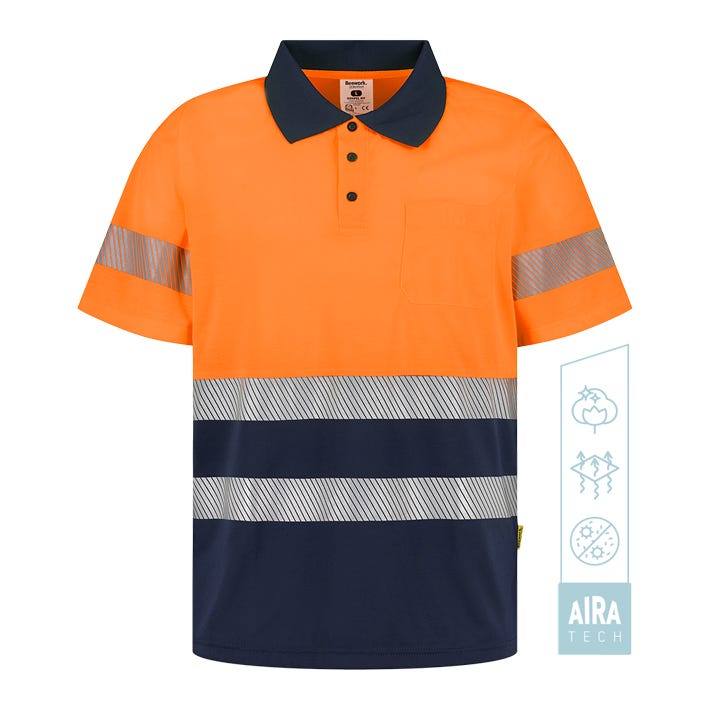 POLO GOSPEL HV BEEWORK.WEAR – Polo alta visibilità con bande riflettenti