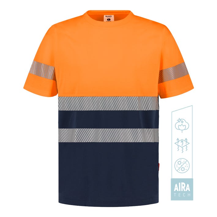 CAMISETA GLAM HV BEEWORK.WEAR – T-shirt bicolor alta visibilidade