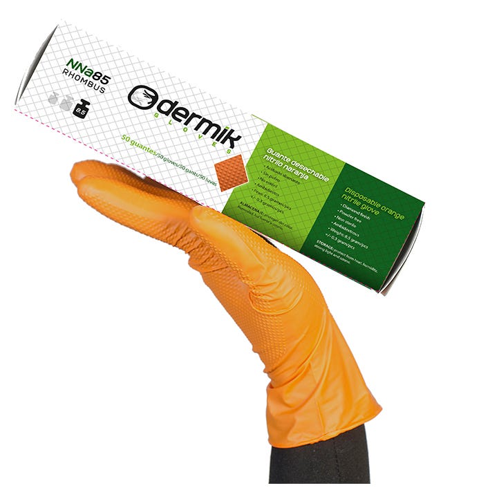 GUANTE NNa85 DERMIK – Gant nitrile résistant, texture diamant